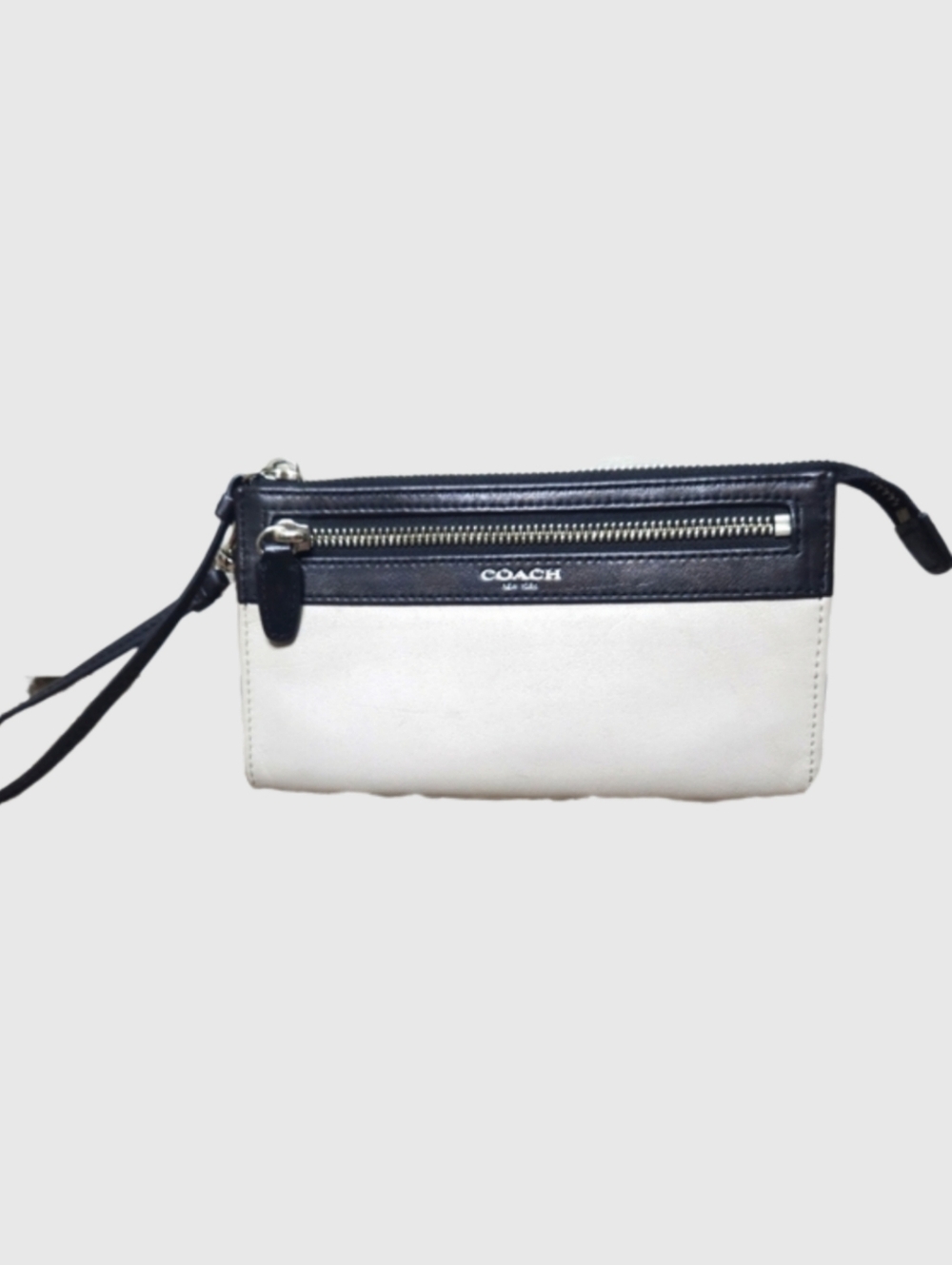 Coach Two-Tone Black and White Wristlet